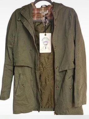 Lightweight Olive Utility Hooded Jacket